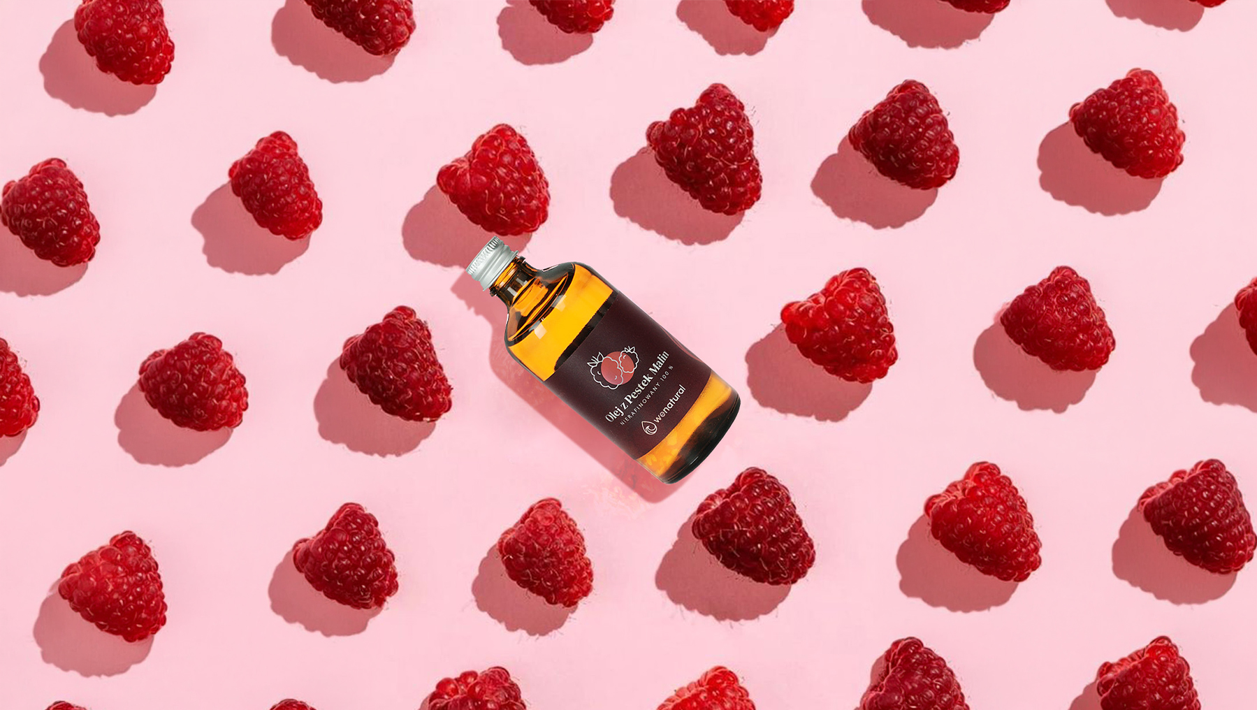 Olej z pestek malin nierafinowany Wenatural naturalna pielęgnacja skóry i odbudowa bariery hydrolipidowej